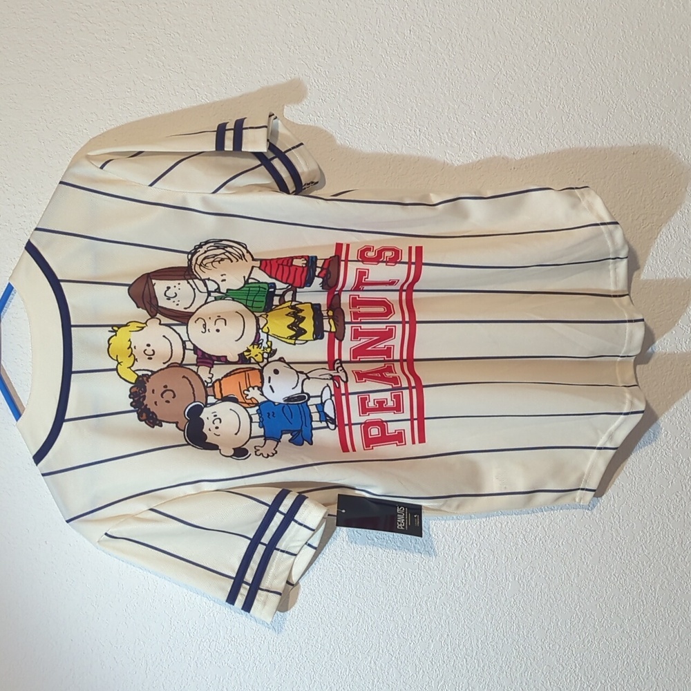Peanuts Charlie Brown And The Peanuts Gang Baseball Jersey Style Med Shirt New - Picture 5 of 10